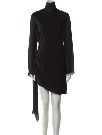Pre-owned Brandon Maxwell Silk Mini Dress In Black