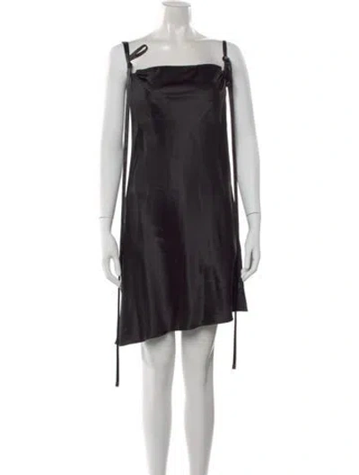 Pre-owned Brandon Maxwell Silk Mini Dress In Black