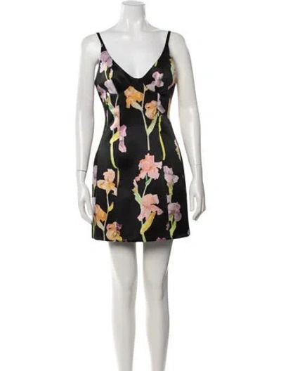 Pre-owned Brandon Maxwell Silk Mini Dress In Black