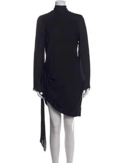 Pre-owned Brandon Maxwell Silk Mini Dress In Black