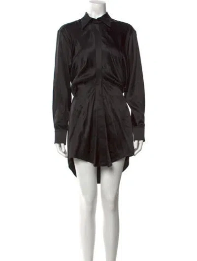 Pre-owned Brandon Maxwell Silk Mini Dress In Black