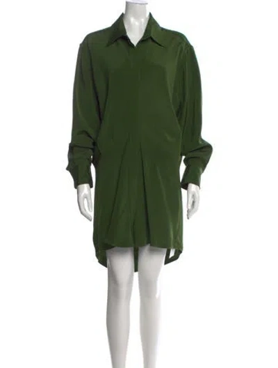 Pre-owned Brandon Maxwell Silk Mini Dress In Green
