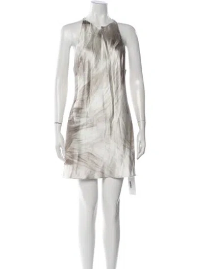 Pre-owned Brandon Maxwell Silk Mini Dress In Neutral
