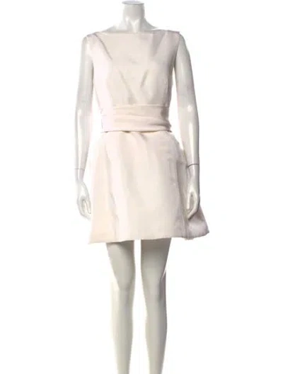 Pre-owned Brandon Maxwell Silk Mini Dress In Neutrals