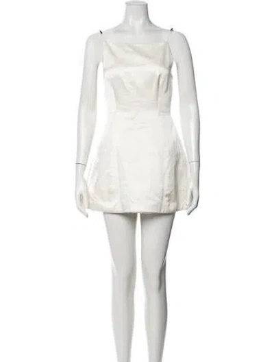 Pre-owned Brandon Maxwell Silk Mini Dress In Neutrals