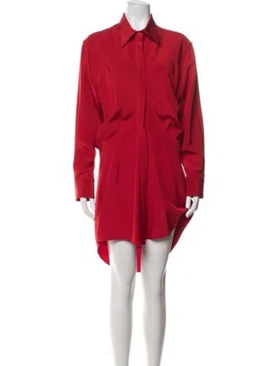 Pre-owned Brandon Maxwell Silk Mini Dress In Red