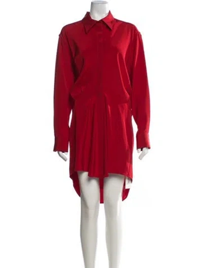 Pre-owned Brandon Maxwell Silk Mini Dress In Red