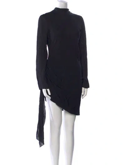 Pre-owned Brandon Maxwell Silk Mini Dress W/ Tags In Black