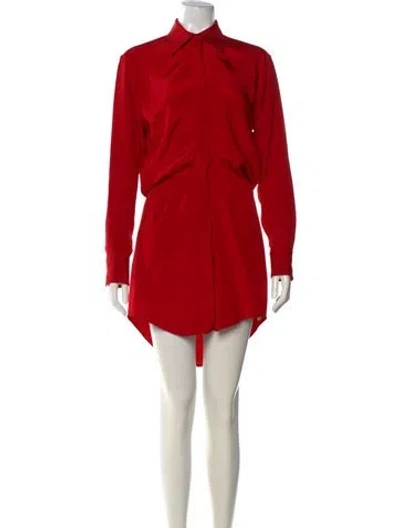 Pre-owned Brandon Maxwell Silk Mini Dress W/ Tags In Red