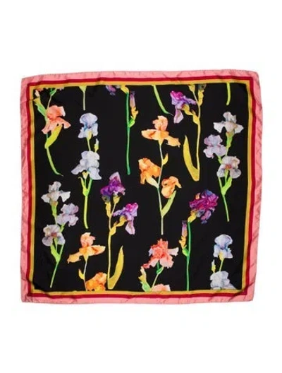 Pre-owned Brandon Maxwell Silk Printed Scarf In Black