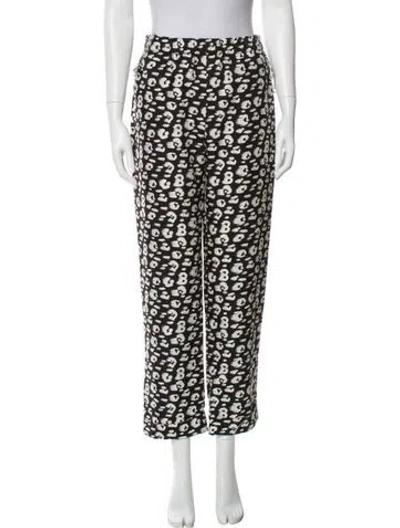 Pre-owned Brandon Maxwell Silk Printed Sweatpants In Black