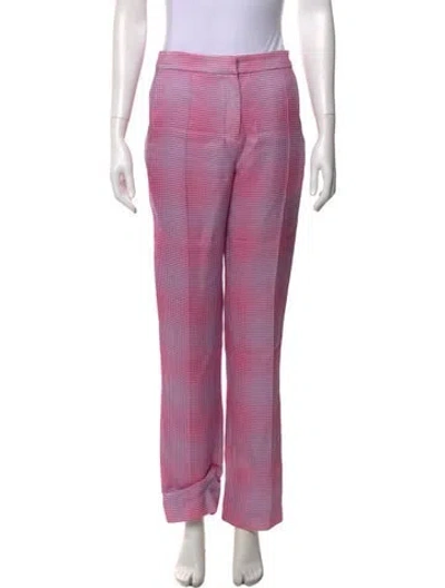 Pre-owned Brandon Maxwell Silk Straight Leg Pants In Purple