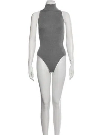 Pre-owned Brandon Maxwell Silk Turtleneck Sweater In White