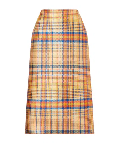 Brandon Maxwell Silk-blend Mikado Midi Skirt In Gold