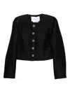 Brandon Maxwell Single-breasted Button-front Jacket In Black