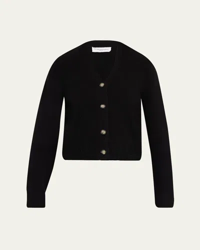 Brandon Maxwell Sloane Cashmere-silk Cardigan Sweater In Black