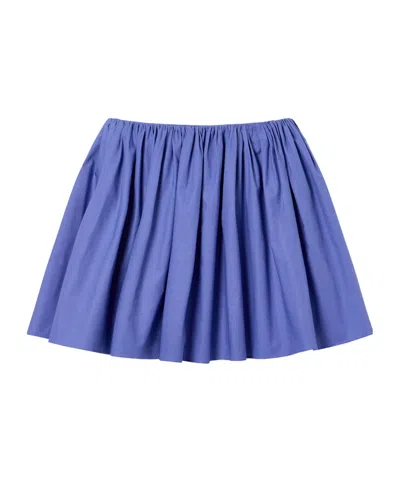 Brandon Maxwell Solidcolor Cotton Mini Skirt In Blue