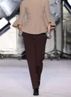 Brandon Maxwell Soren Crepe Cropped Trouser In Chicory