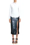 Brandon Maxwell Spence Button Down In Sky Blue In White