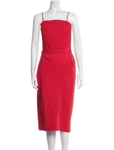 Pre-owned Brandon Maxwell Square Neckline Knee-length Dress In Red