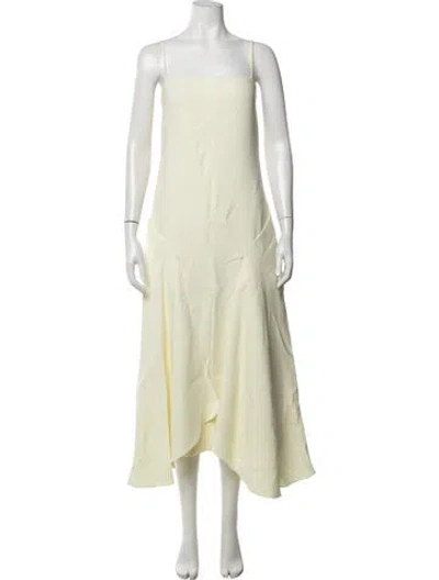 Pre-owned Brandon Maxwell Square Neckline Long Dress In Yellow