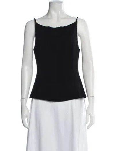 Pre-owned Brandon Maxwell Square Neckline Sleeveless Top In Black