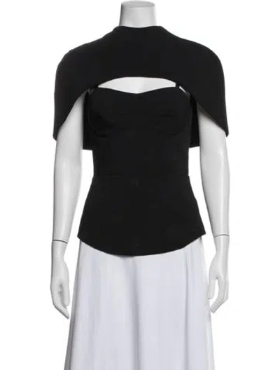 Pre-owned Brandon Maxwell Square Neckline Sleeveless Top In Blue