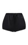 Brandon Maxwell Stella Silk Mini Shorts In Black