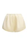 Brandon Maxwell Stella Silk Mini Shorts In Neutral