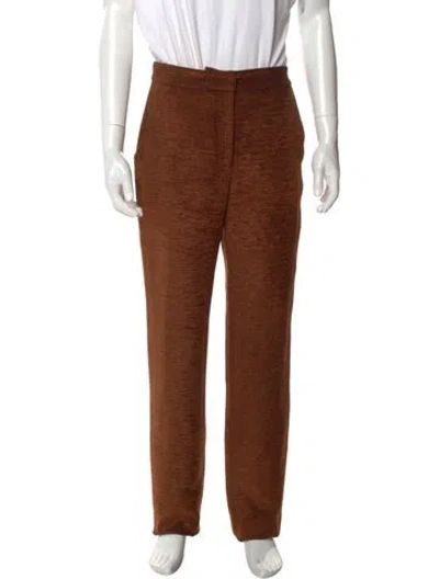 Pre-owned Brandon Maxwell Straight Leg Pants W/ Tags In Brown