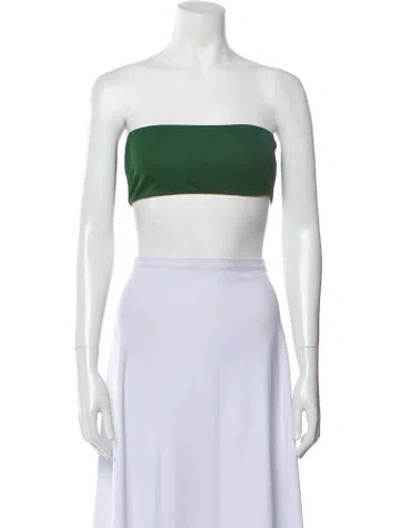 Pre-owned Brandon Maxwell Strapless Crop Top In Green