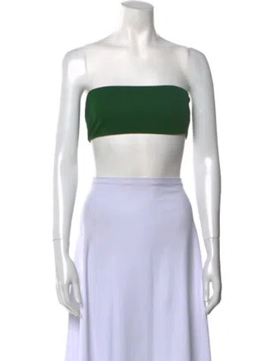 Pre-owned Brandon Maxwell Strapless Crop Top In Green