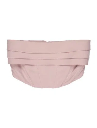 Pre-owned Brandon Maxwell Strapless Crop Top In Pink