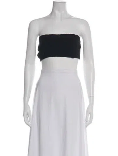 Pre-owned Brandon Maxwell Strapless Crop Top In White