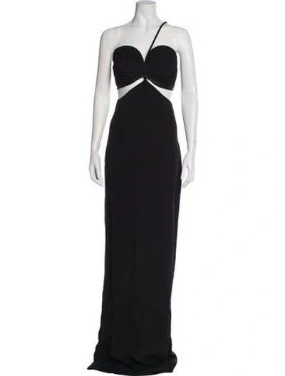 Pre-owned Brandon Maxwell Strapless Long Dress In Black