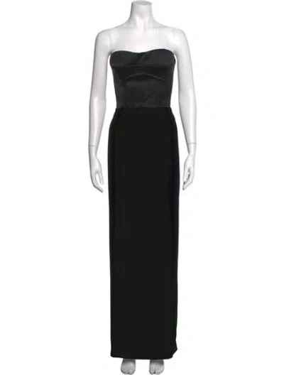 Pre-owned Brandon Maxwell Strapless Long Dress In Black