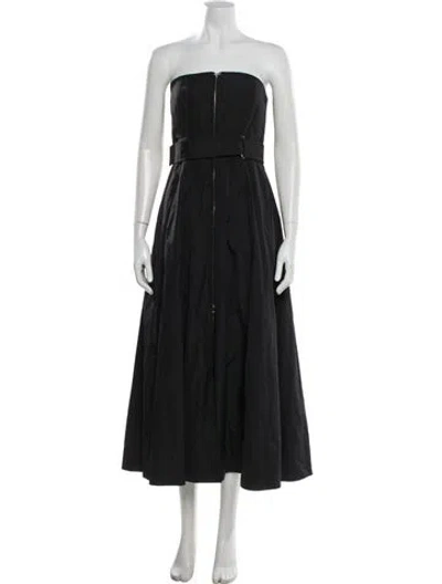 Pre-owned Brandon Maxwell Strapless Midi Length Dress In Gray