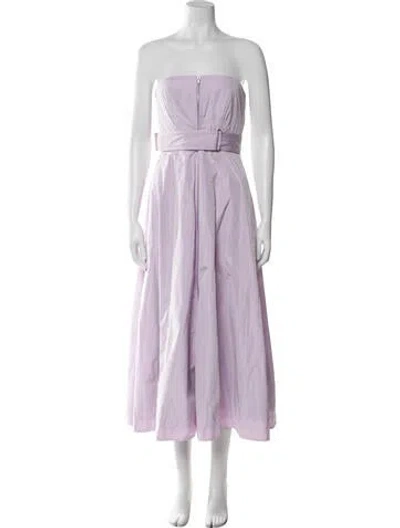 Pre-owned Brandon Maxwell Strapless Midi Length Dress In Purple