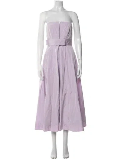 Pre-owned Brandon Maxwell Strapless Midi Length Dress In Purple