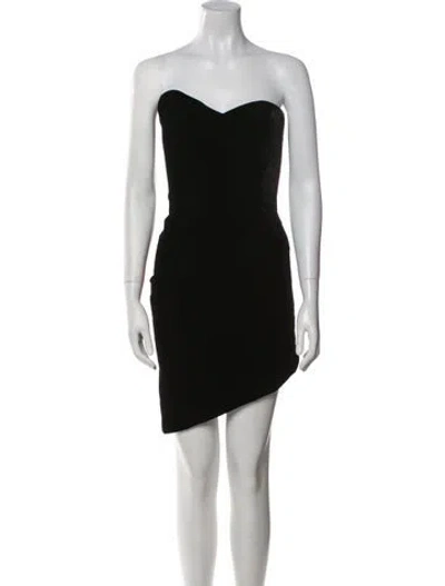 Pre-owned Brandon Maxwell Strapless Mini Dress In Black