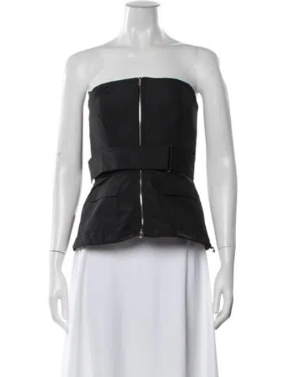 Pre-owned Brandon Maxwell Strapless Top In Black