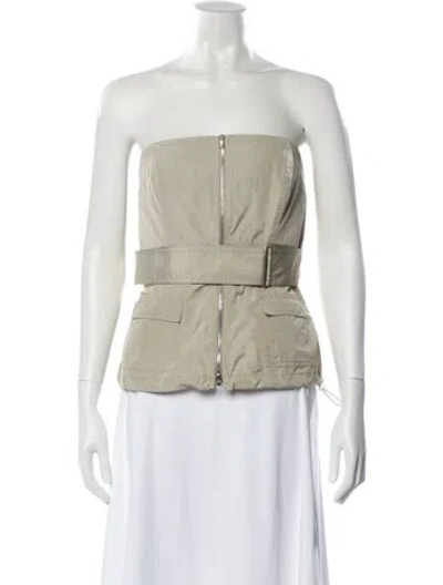 Pre-owned Brandon Maxwell Strapless Top In Neutral