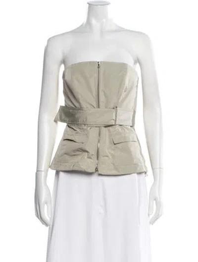 Pre-owned Brandon Maxwell Strapless Top W/ Tags In Neutral