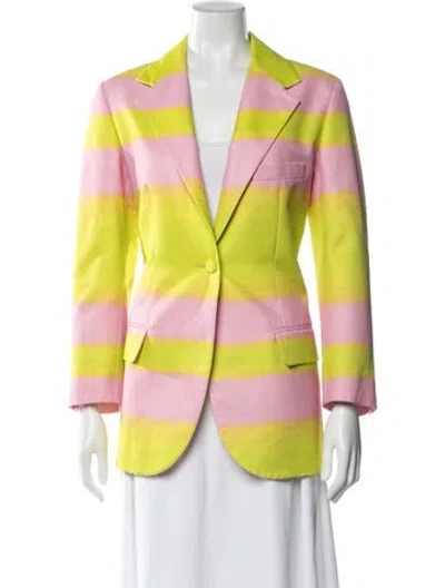 Pre-owned Brandon Maxwell Striped Blazer In Pink
