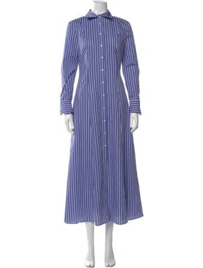Pre-owned Brandon Maxwell Striped Long Dress W/ Tags In Purple