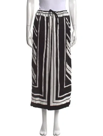Pre-owned Brandon Maxwell Striped Long Skirt In Black