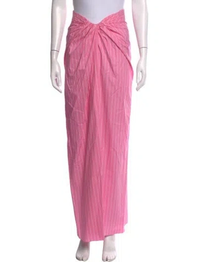 Pre-owned Brandon Maxwell Striped Long Skirt In Pink