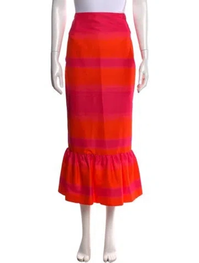Pre-owned Brandon Maxwell Striped Long Skirt W/ Tags In Multi