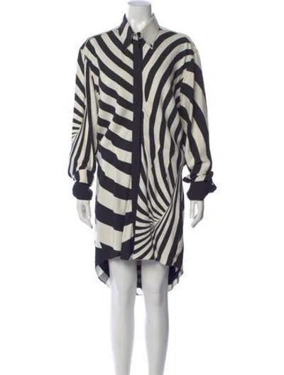 Pre-owned Brandon Maxwell Striped Midi Length Dress In Multi