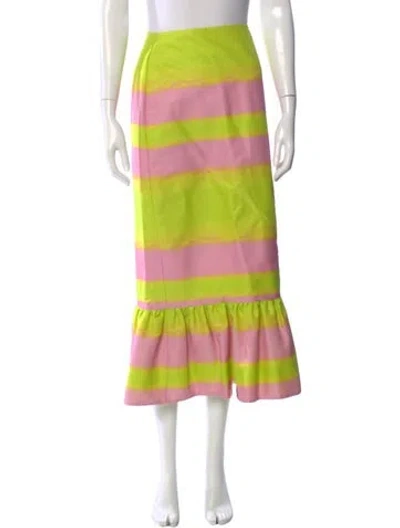 Pre-owned Brandon Maxwell Striped Midi Length Skirt W/ Tags In Multi